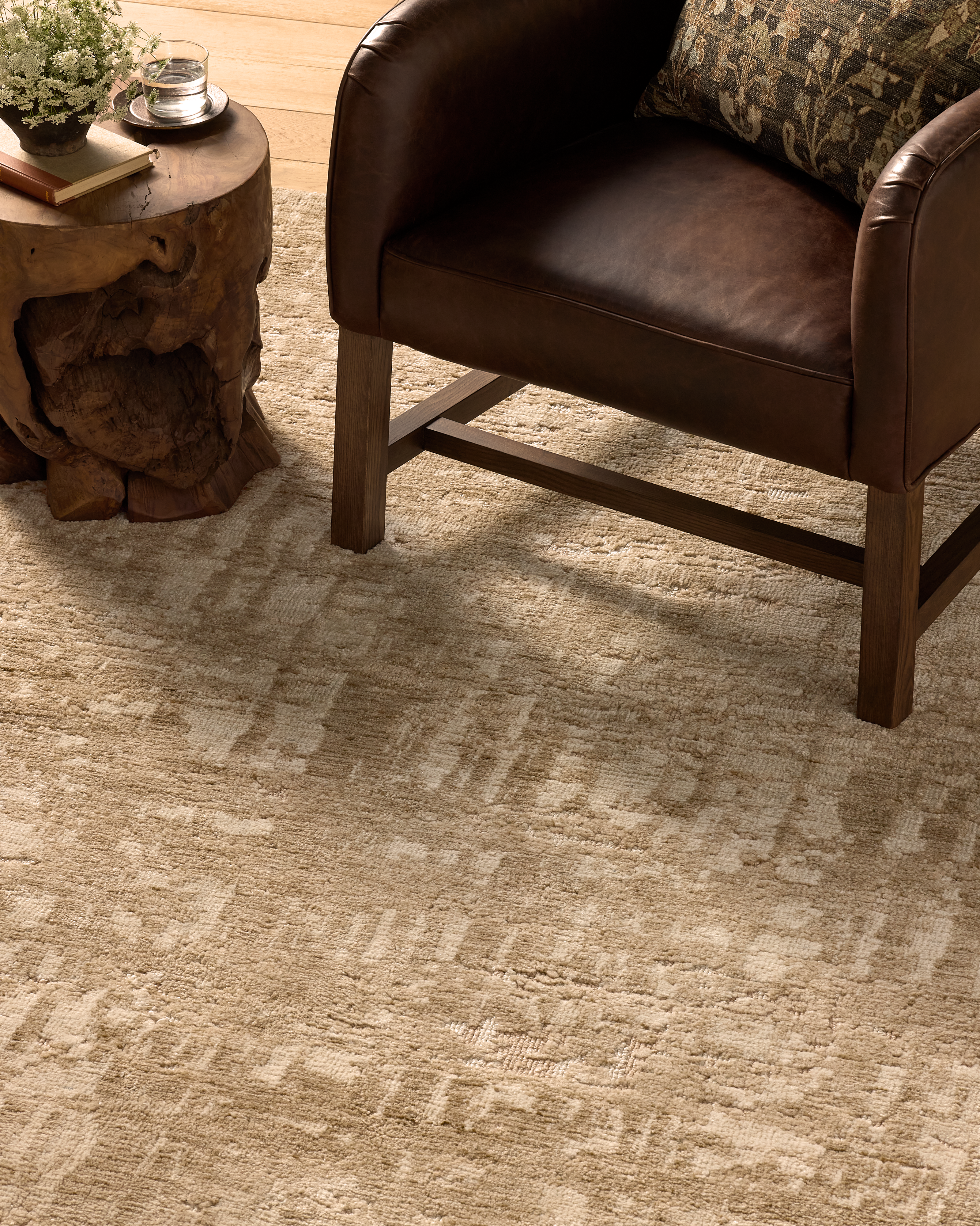 50×34 "Feel of Spring” ViNTAGE  RUG Delaney_Rug_Green_Taupe_DELA05