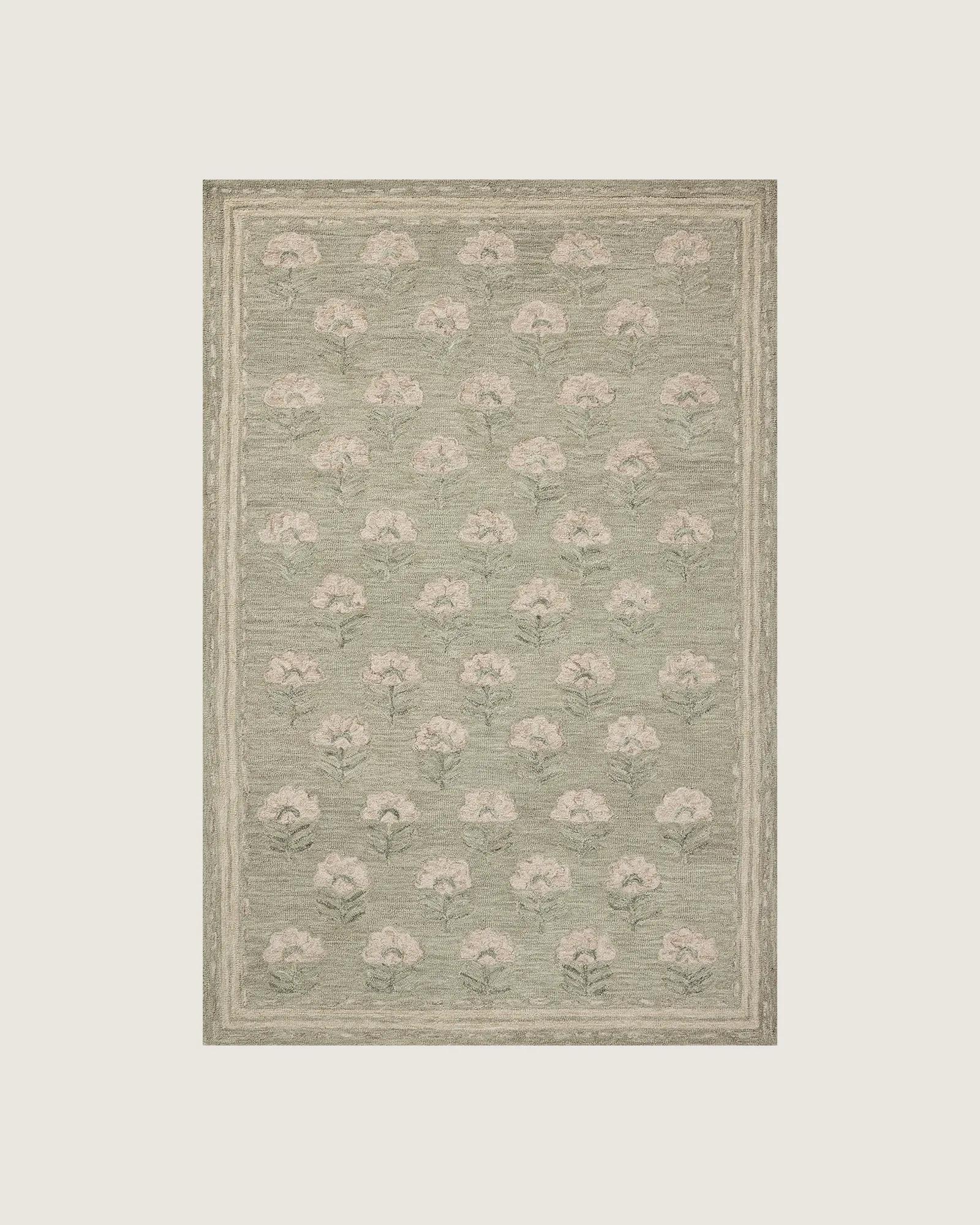 Lilette Hand-Tufted Wool Rug - Sage / Blush 4' 0 x 6' 0